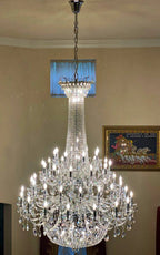 Extra Large European - style Multi - layers Candle Luxury Crystal Chandelier Gold Art Foyer/Staircase Decorative Light Fixture - fovolighting