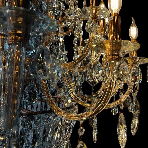 Extra Large European - style Multi - layers Candle Luxury Crystal Chandelier Gold Art Foyer/Staircase Decorative Light Fixture - fovolighting