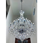 Extra Large European - style Multi - layers Candle Luxury Crystal Chandelier Gold Art Foyer/Staircase Decorative Light Fixture - fovolighting