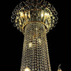 Extra Large European - style Multi - layers Candle Luxury Crystal Chandelier Gold Art Foyer/Staircase Decorative Light Fixture - fovolighting