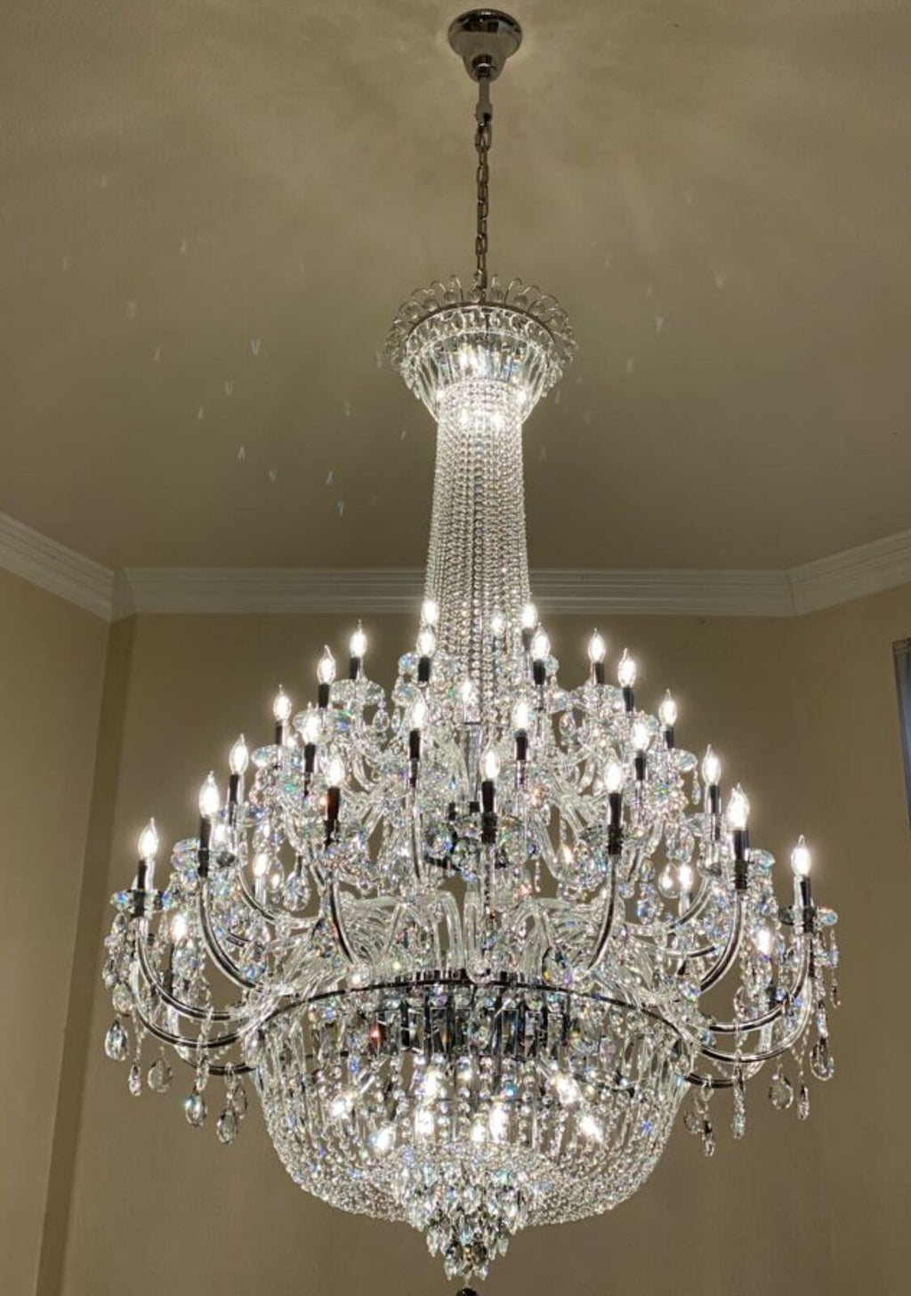 Extra Large European - style Multi - layers Candle Luxury Crystal Chandelier Gold Art Foyer/Staircase Decorative Light Fixture - fovolighting