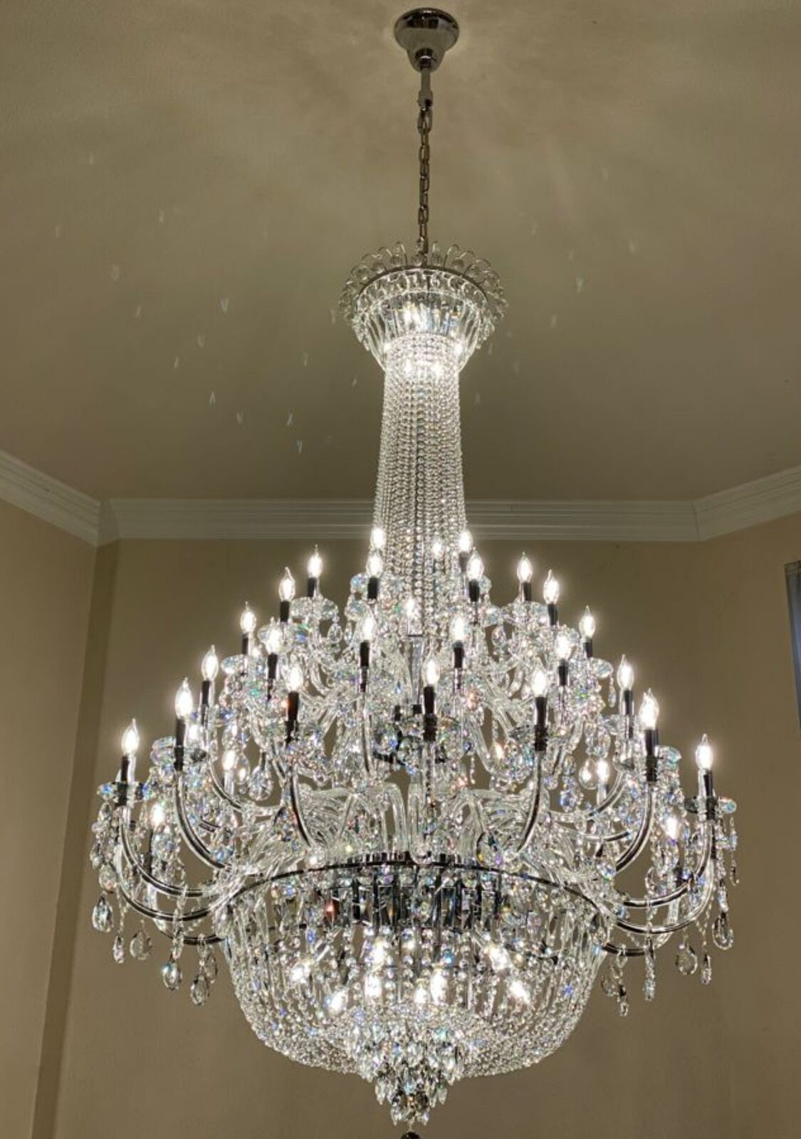 Extra Large European - style Multi - layers Candle Luxury Crystal Chandelier Gold Art Foyer/Staircase Decorative Light Fixture - fovolighting