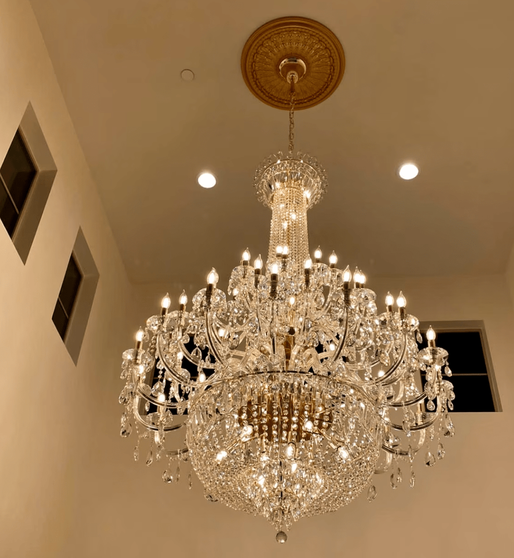 Extra Large European - style Multi - layers Candle Luxury Crystal Chandelier Gold Art Foyer/Staircase Decorative Light Fixture - fovolighting