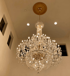 Extra Large European - style Multi - layers Candle Luxury Crystal Chandelier Gold Art Foyer/Staircase Decorative Light Fixture - fovolighting