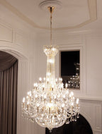 Extra Large European - style Multi - layers Candle Luxury Crystal Chandelier Gold Art Foyer/Staircase Decorative Light Fixture - fovolighting