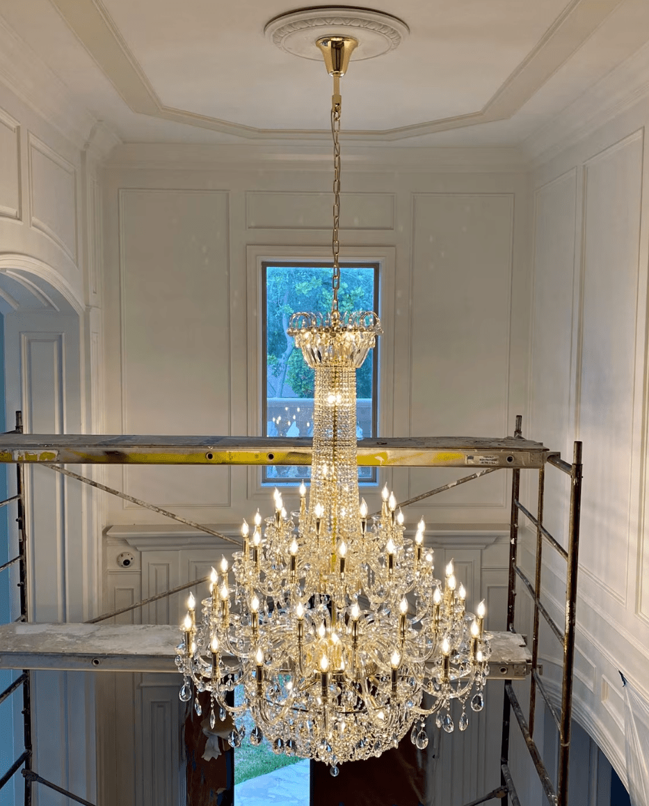 Extra Large European - style Multi - layers Candle Luxury Crystal Chandelier Gold Art Foyer/Staircase Decorative Light Fixture - fovolighting