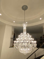 Extra Large European - style Multi - layers Candle Luxury Crystal Chandelier Gold Art Foyer/Staircase Decorative Light Fixture - fovolighting