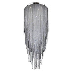 Extra Large Flush Mount Crystal Tassel Pendant Chandelier for Living Room/High - Ceiling Room/Foyer - fovolighting