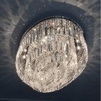 Extra Large Flush Mount Multi - tier Crystal Chandelier Modern Luxury Light Fixture For Living Room/Dining Room/Bedroom - fovolighting
