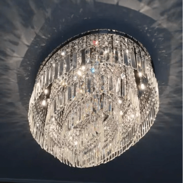 Extra Large Flush Mount Multi - tier Crystal Chandelier Modern Luxury Light Fixture For Living Room/Dining Room/Bedroom - fovolighting