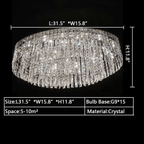 Extra Large Flush Mount Multi - tier Crystal Chandelier Modern Luxury Light Fixture For Living Room/Dining Room/Bedroom - fovolighting