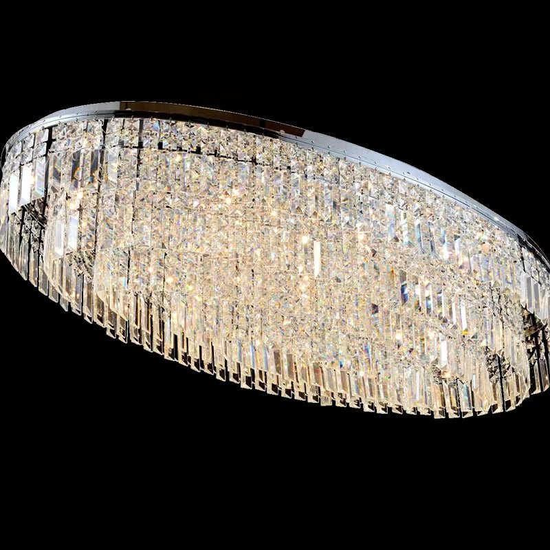 Extra Large Flush Mount Multi - tier Crystal Chandelier Modern Luxury Light Fixture For Living Room/Dining Room/Bedroom - fovolighting