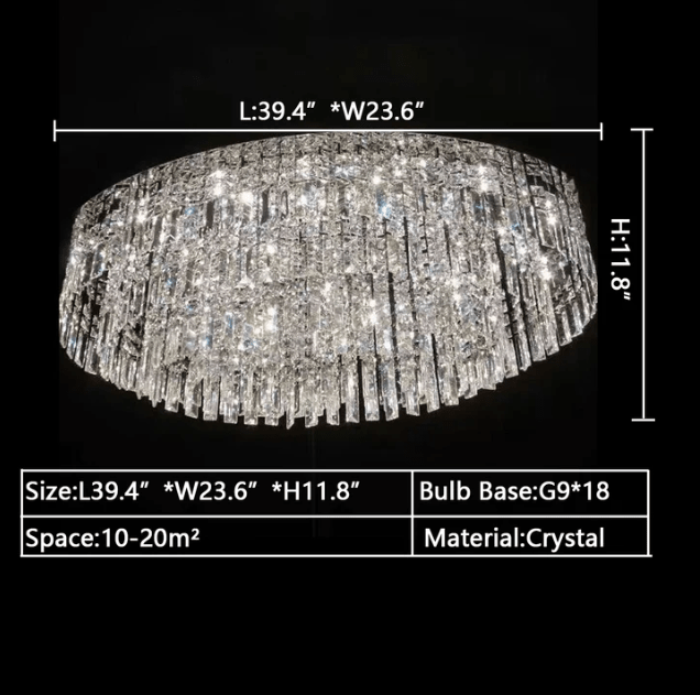 Extra Large Flush Mount Multi - tier Crystal Chandelier Modern Luxury Light Fixture For Living Room/Dining Room/Bedroom - fovolighting