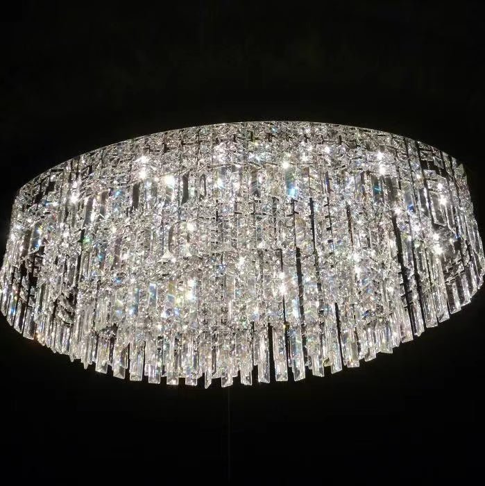 Extra Large Flush Mount Multi - tier Crystal Chandelier Modern Luxury Light Fixture For Living Room/Dining Room/Bedroom - fovolighting