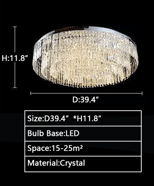 Extra Large Flush Mount Multi - tier Crystal Chandelier Modern Luxury Light Fixture For Living Room/Dining Room/Bedroom - fovolighting
