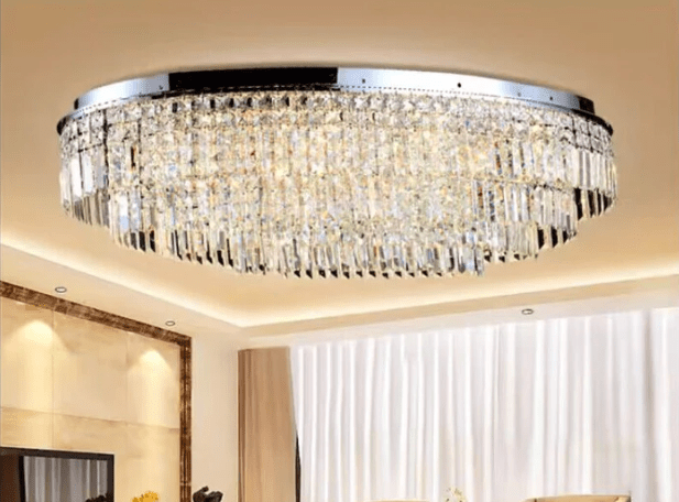 Extra Large Flush Mount Multi - tier Crystal Chandelier Modern Luxury Light Fixture For Living Room/Dining Room/Bedroom - fovolighting
