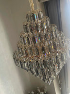 Extra Large Foyer Decorative Crystal Lighting Fixture Living Room Crystal Chandelier For Entryway Staircase - fovolighting