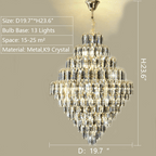 Extra Large Foyer Decorative Crystal Lighting Fixture Living Room Crystal Chandelier For Entryway Staircase - fovolighting