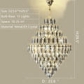 Extra Large Foyer Decorative Crystal Lighting Fixture Living Room Crystal Chandelier For Entryway Staircase - fovolighting