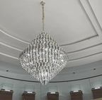 Extra Large Foyer Decorative Crystal Lighting Fixture Living Room Crystal Chandelier For Entryway Staircase - fovolighting