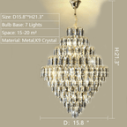 Extra Large Foyer Decorative Crystal Lighting Fixture Living Room Crystal Chandelier For Entryway Staircase - fovolighting
