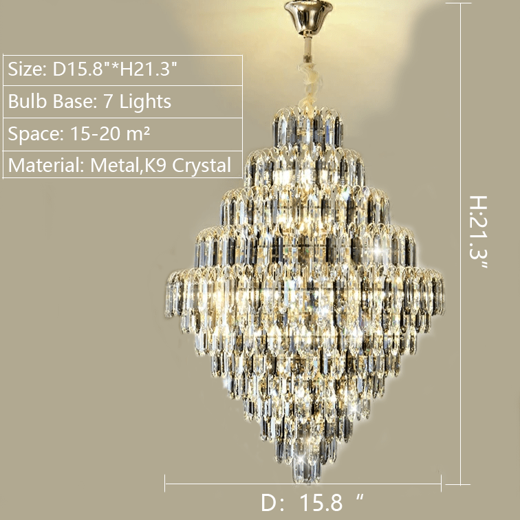 Extra Large Foyer Decorative Crystal Lighting Fixture Living Room Crystal Chandelier For Entryway Staircase - fovolighting