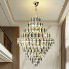 Extra Large Foyer Decorative Crystal Lighting Fixture Living Room Crystal Chandelier For Entryway Staircase - fovolighting