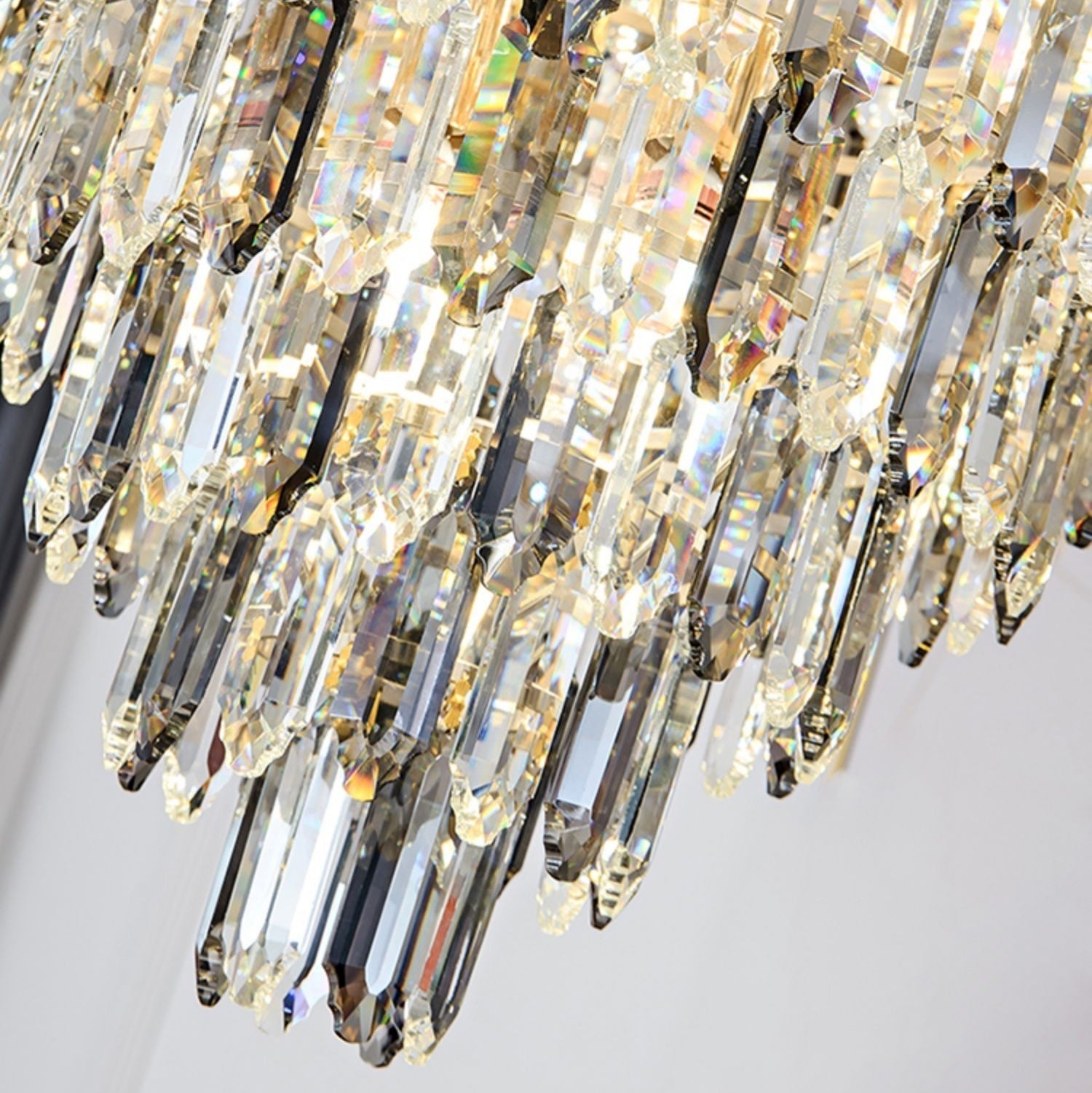 Extra Large Foyer Decorative Crystal Lighting Fixture Living Room Crystal Chandelier For Entryway Staircase - fovolighting