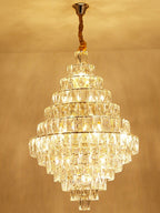Extra Large Foyer Pure Crystal Ceiling Light Fixture Living Room Entrance Staircase Chandelier - fovolighting