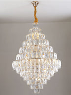 Extra Large Foyer Pure Crystal Ceiling Light Fixture Living Room Entrance Staircase Chandelier - fovolighting