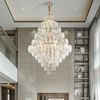 Extra Large Foyer Pure Crystal Ceiling Light Fixture Living Room Entrance Staircase Chandelier - fovolighting