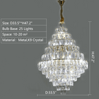 Extra Large Foyer Pure Crystal Ceiling Light Fixture Living Room Entrance Staircase Chandelier - fovolighting