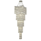 Extra Large Foyer Vertical Layers K9 Crystal Chandelier Chrome Ceiling Lighting Fixture For Staircase Entryway Decor - fovolighting