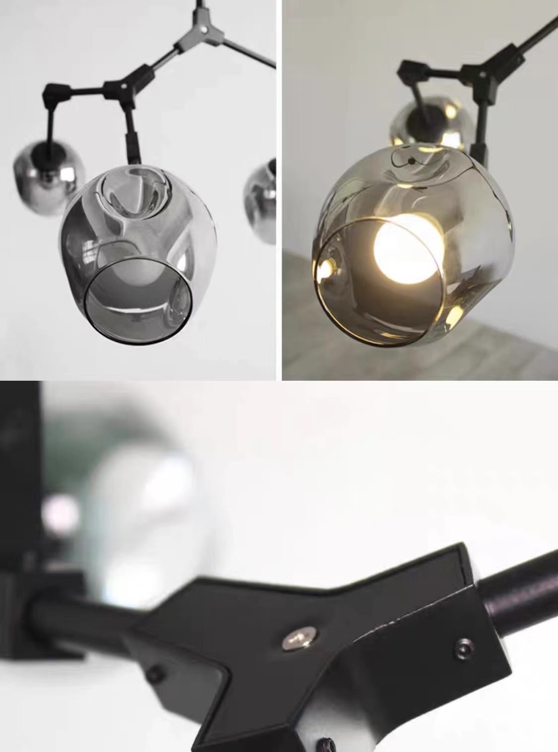 Extra Large Industrial Fashion Branch Multiple Glass Pendant Chandelier for Living/Dining Room - fovolighting