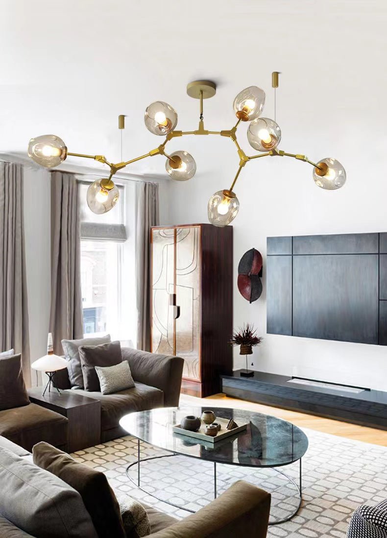Extra Large Industrial Fashion Branch Multiple Glass Pendant Chandelier for Living/Dining Room - fovolighting