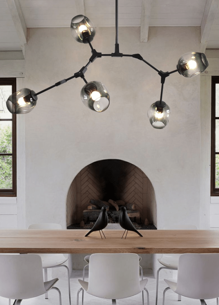 Extra Large Industrial Fashion Branch Multiple Glass Pendant Chandelier for Living/Dining Room - fovolighting