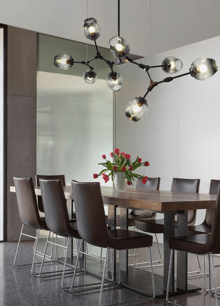 Extra Large Industrial Fashion Branch Multiple Glass Pendant Chandelier for Living/Dining Room - fovolighting