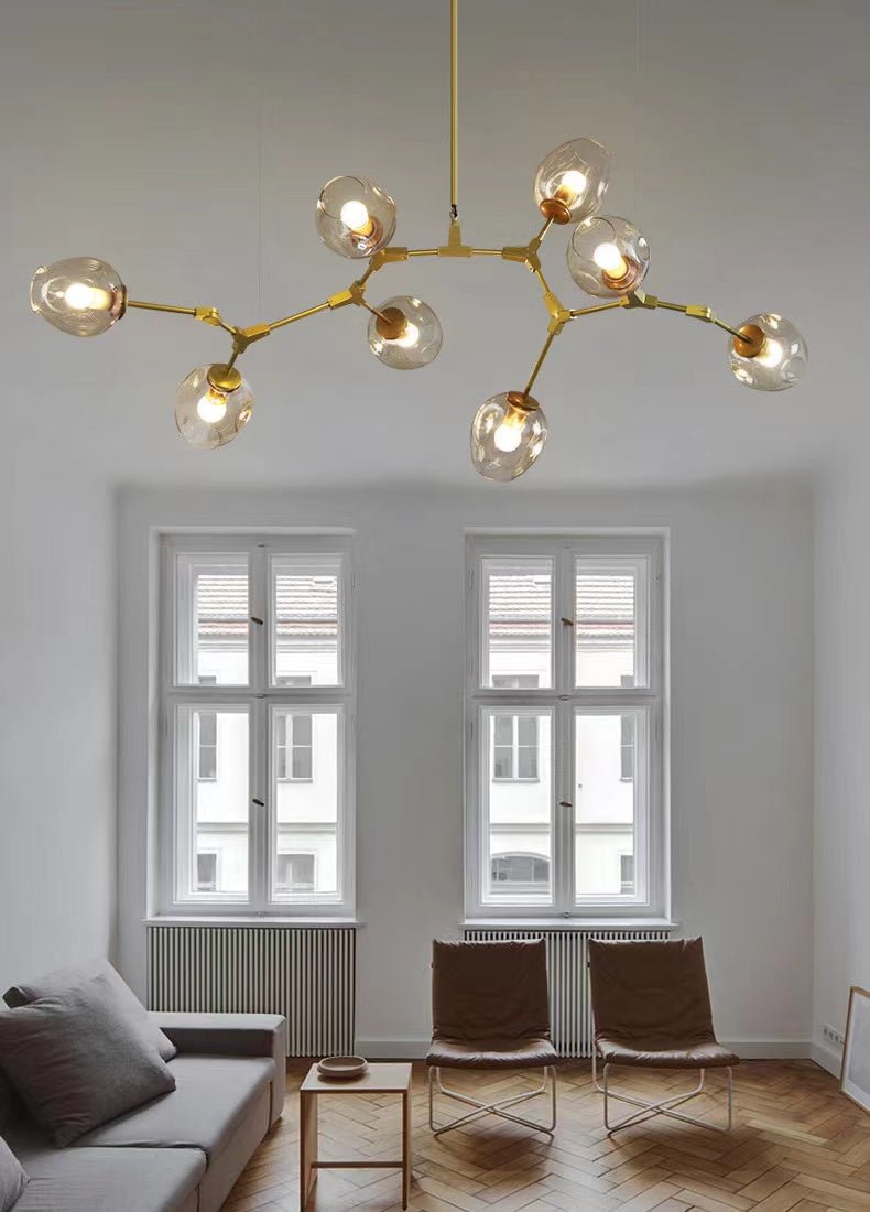 Extra Large Industrial Fashion Branch Multiple Glass Pendant Chandelier for Living/Dining Room - fovolighting