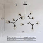 Extra Large Industrial Fashion Branch Multiple Glass Pendant Chandelier for Living/Dining Room - fovolighting