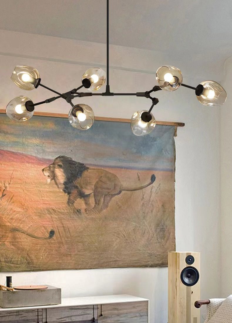 Extra Large Industrial Fashion Branch Multiple Glass Pendant Chandelier for Living/Dining Room - fovolighting