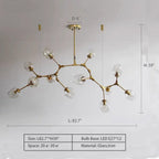 Extra Large Industrial Fashion Branch Multiple Glass Pendant Chandelier for Living/Dining Room - fovolighting