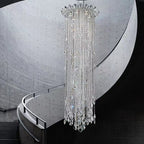 Extra Large Light Luxury Stairwell Crystal Tassel Chandelier for Staircase/High Floor Hall/Loft - fovolighting
