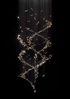 Extra Large Luxury Art Double Spiral Creative Crystal Chandelier For High - ceiling Foyer/Hallway/Entryway - fovolighting