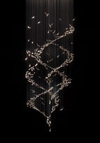 Extra Large Luxury Art Double Spiral Creative Crystal Chandelier For High - ceiling Foyer/Hallway/Entryway - fovolighting