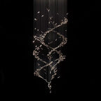 Extra Large Luxury Art Double Spiral Creative Crystal Chandelier For High - ceiling Foyer/Hallway/Entryway - fovolighting