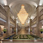 Extra Large Luxury Multi - tier Gold CrystalChandelier for Stairs/Large High - ceiling Room - fovolighting