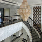 Extra Large Luxury Multi - tier Gold CrystalChandelier for Stairs/Large High - ceiling Room - fovolighting