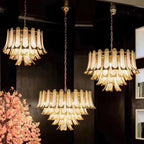 Extra Large Luxury Multi - tier Gold Pendant Glass Chandelier for Stairs/Large High - ceiling Room - fovolighting