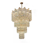 Extra Large Luxury Multi - tiered Crystal Chandelier in Gold Finish for Foyer/Staircase - fovolighting