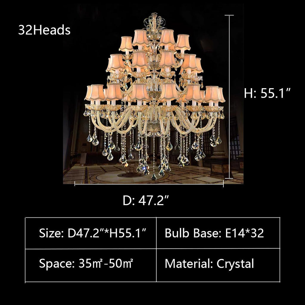 Extra Large Luxury Multi - Tiered Crystal Pendant Chandelier for High - Ceiling Rooms - fovolighting